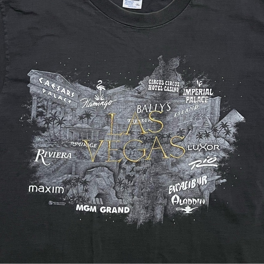 Vintage 90s 00s Las Vegas Strip Dark Gray XL T Shirt